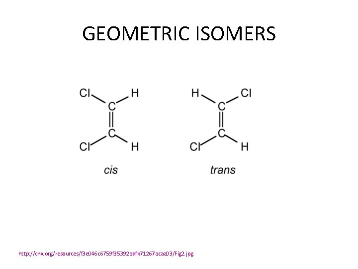 GEOMETRIC ISOMERS http: //cnx. org/resources/f 3 e 046 c 6759 f 35392 adfb 71267