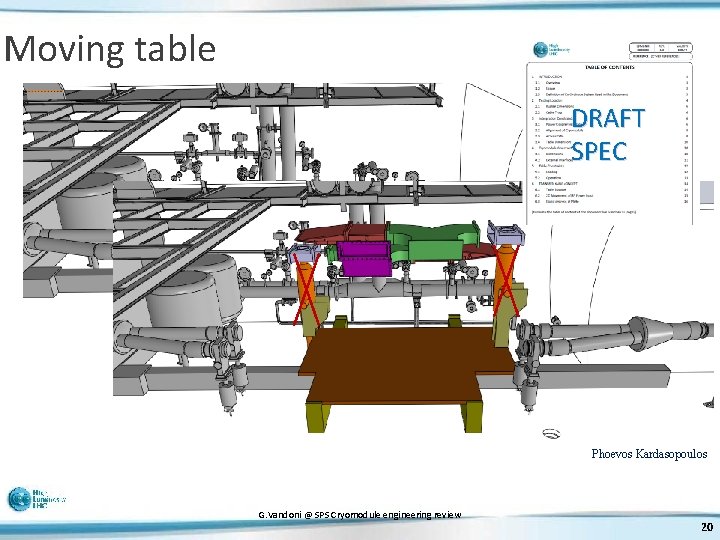 Moving table DRAFT SPEC Phoevos Kardasopoulos G. Vandoni @ SPS Cryomodule engineering review 20