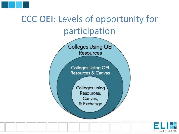 CCC OEI: Levels of opportunity for participation 