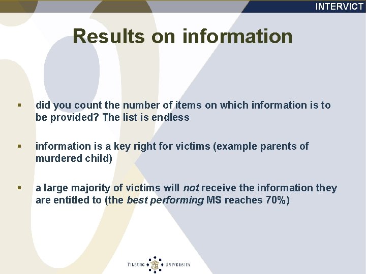 Results on information § did you count the number of items on which information