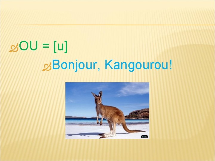  OU = [u] Bonjour, Kangourou! 