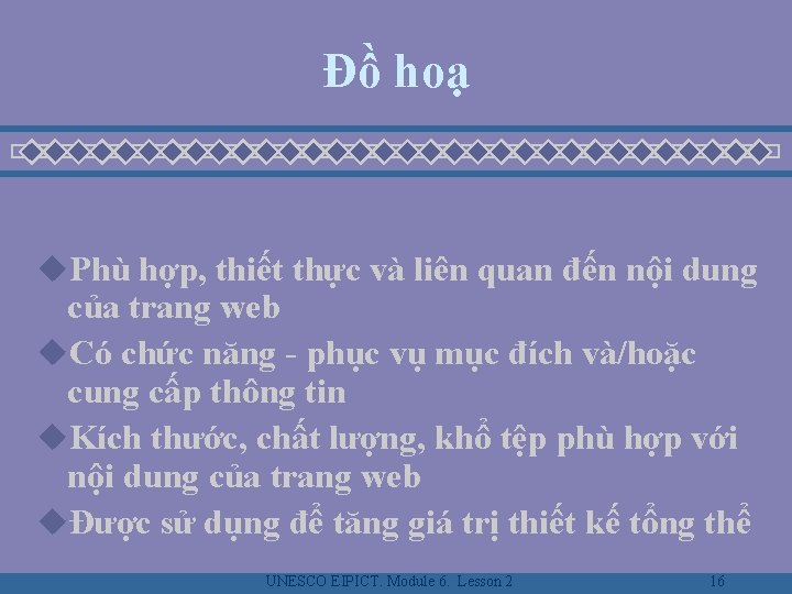 Đồ hoạ u. Phù hợp, thiết thực và liên quan đến nội dung của