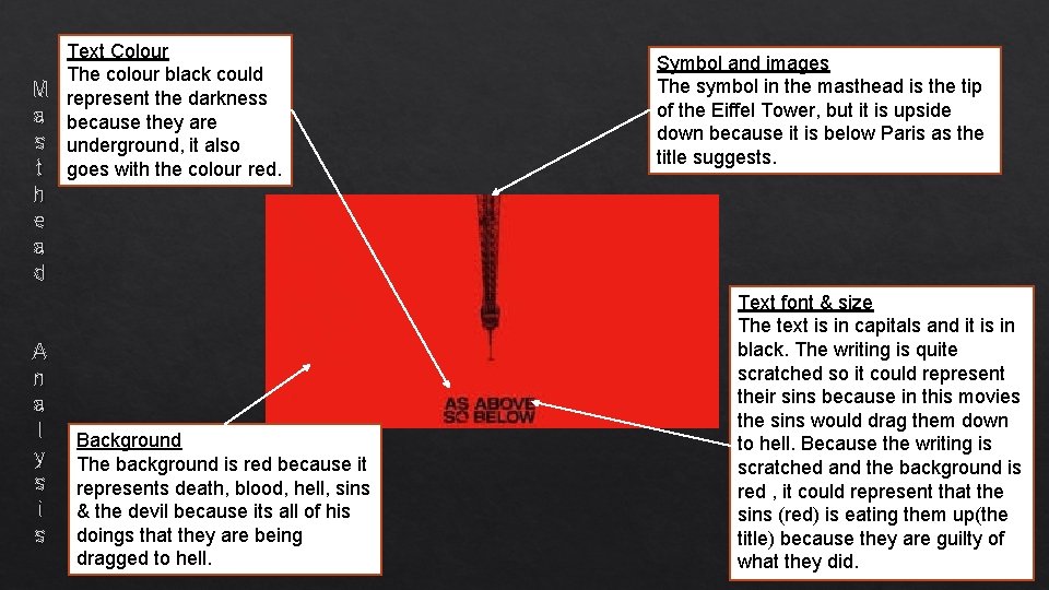 Text Colour The colour black could M represent the darkness a because they are