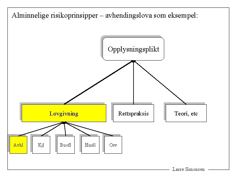 Alminnelige risikoprinsipper – avhendingslova som eksempel: Opplysningsplikt Lovgivning Avhl Kjl Buofl Rettspraksis Husll Teori,