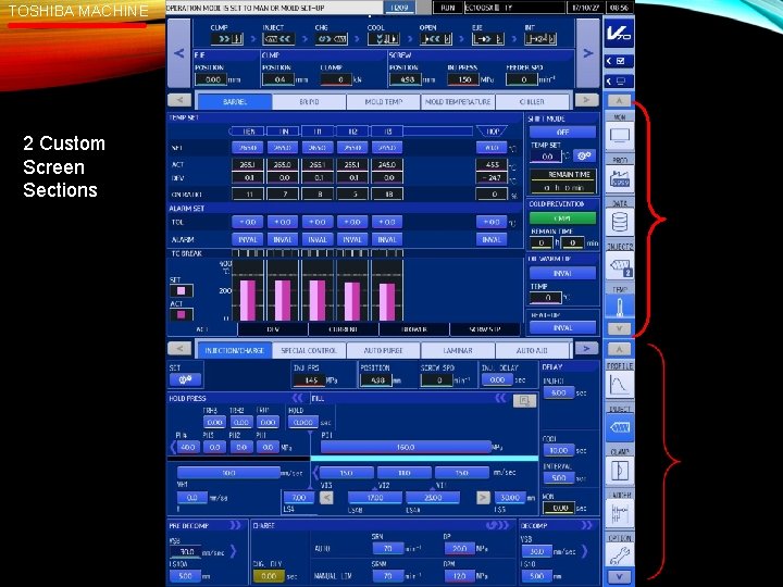 TOSHIBA MACHINE 2 Custom Screen Sections 