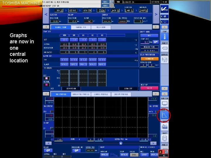 TOSHIBA MACHINE TM AC Plan Ⅱ Graphs are now in one central location 