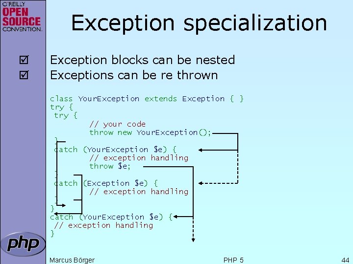 Exception specialization þ þ Exception blocks can be nested Exceptions can be re thrown