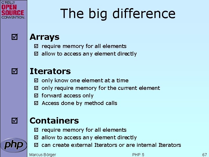 The big difference þ Arrays þ require memory for all elements þ allow to