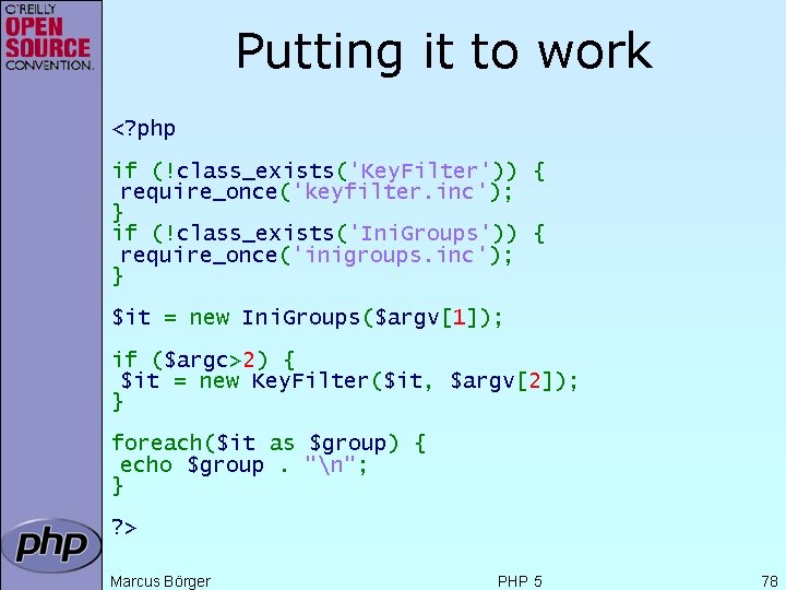 Putting it to work <? php if (!class_exists('Key. Filter')) { require_once('keyfilter. inc'); } if