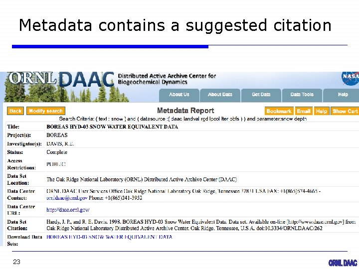 Metadata contains a suggested citation 23 