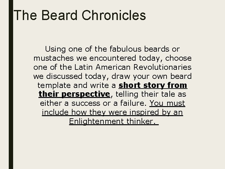 The Beard Chronicles Using one of the fabulous beards or mustaches we encountered today,