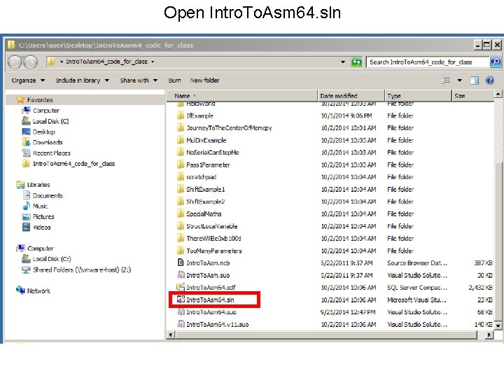 Open Intro. To. Asm 64. sln 