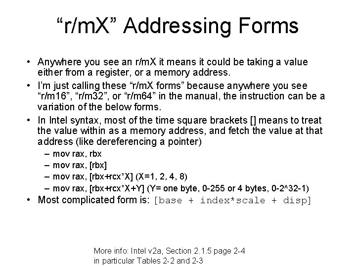 “r/m. X” Addressing Forms • Anywhere you see an r/m. X it means it