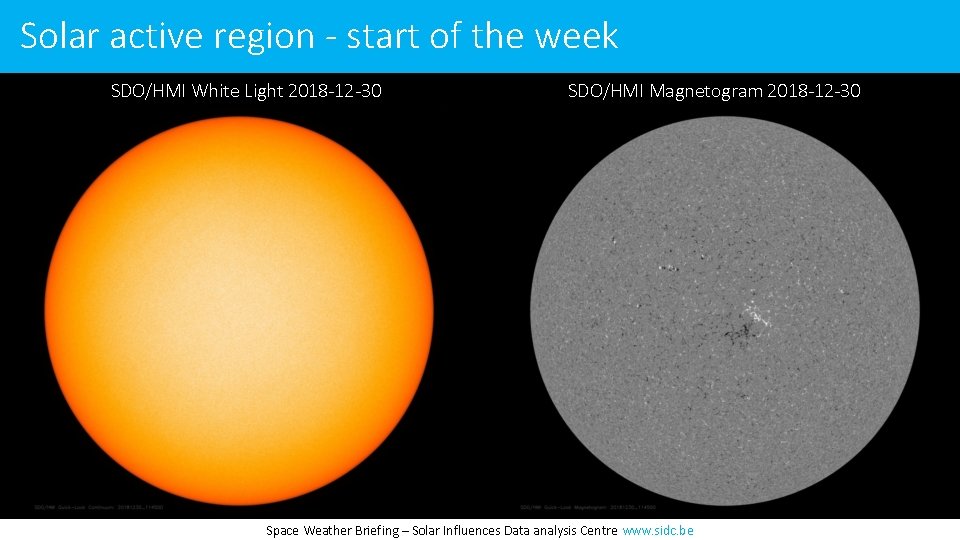 Solar active region - start of the week SDO/HMI White Light 2018 -12 -30