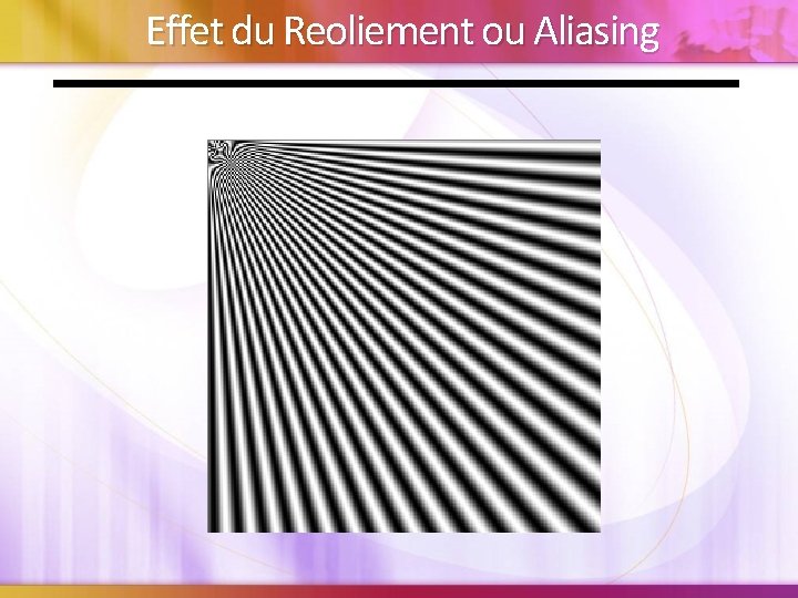 Effet du Reoliement ou Aliasing 