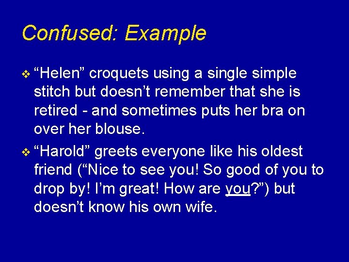 Confused: Example v “Helen” croquets using a single simple stitch but doesn’t remember that