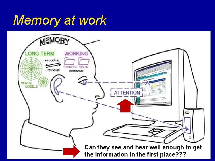 Memory at work Can they see and hear well enough to get the information