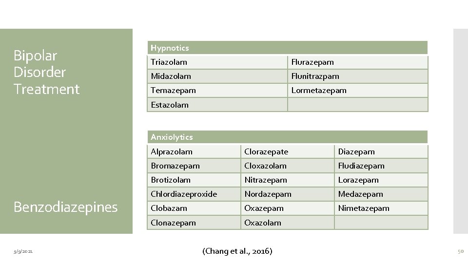 Bipolar Disorder Treatment Hypnotics Triazolam Flurazepam Midazolam Flunitrazpam Temazepam Lormetazepam Estazolam Anxiolytics Benzodiazepines 9/9/2021