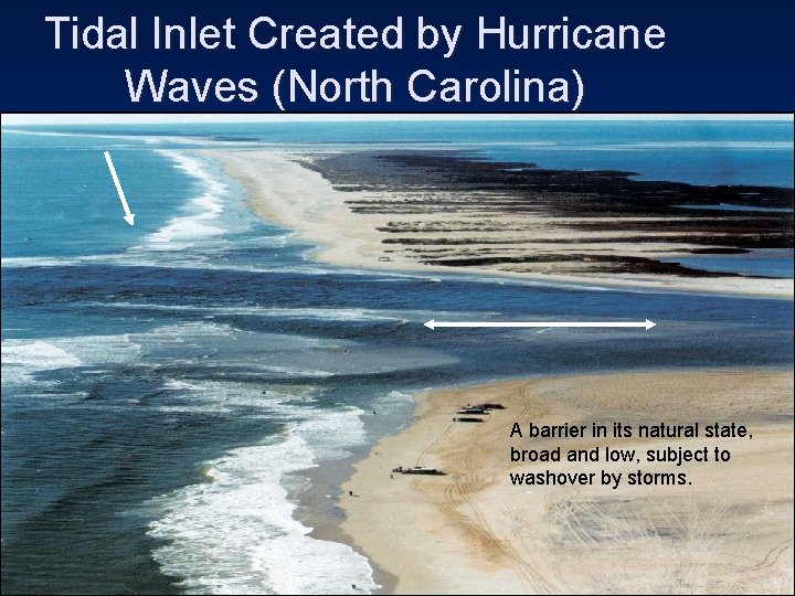 Tidal Inlet Created by Hurricane Waves (North Carolina) A barrier in its natural state,