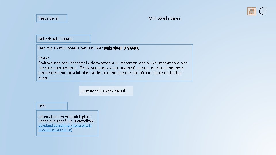 Testa bevis Mikrobiell 3 STARK Den typ av mikrobiella bevis ni har: Mikrobiell 3