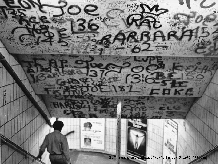 Graffiti sprayed on the subway of New York on July 27, 1972. (AP Photo)