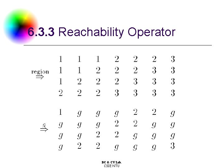 6. 3. 3 Reachability Operator DC & CV Lab. CSIE NTU 