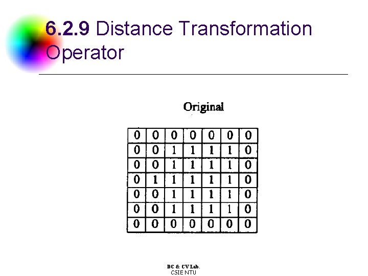 6. 2. 9 Distance Transformation Operator DC & CV Lab. CSIE NTU 