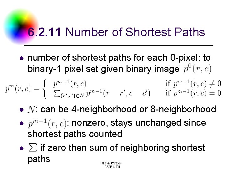 6. 2. 11 Number of Shortest Paths l number of shortest paths for each