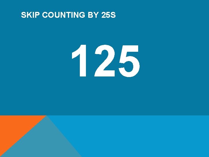 SKIP COUNTING BY 25 S 125 