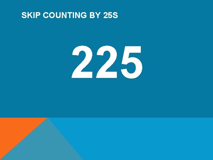 SKIP COUNTING BY 25 S 225 