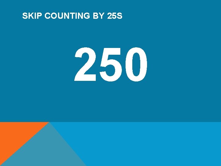 SKIP COUNTING BY 25 S 250 