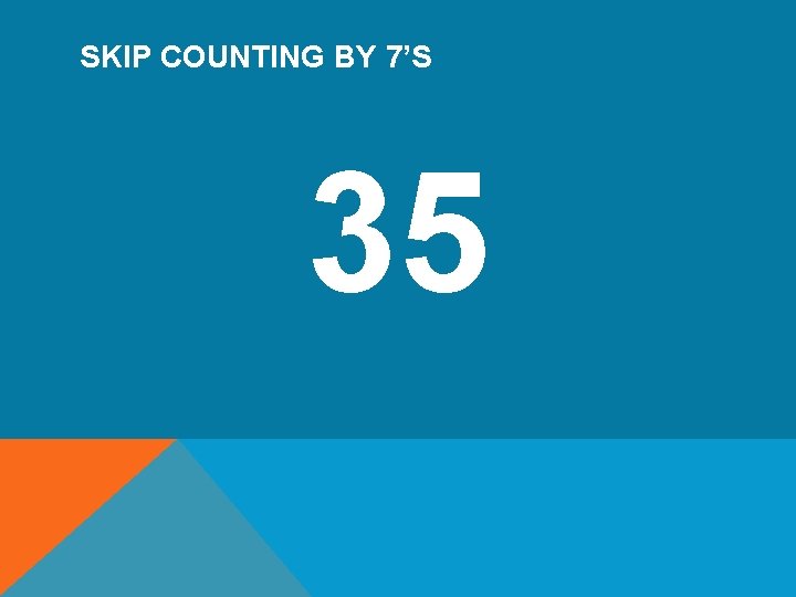 SKIP COUNTING BY 7’S 35 