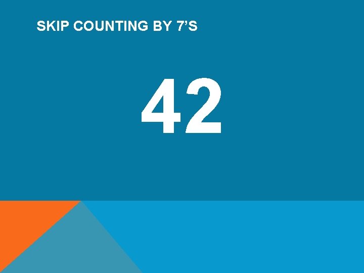 SKIP COUNTING BY 7’S 42 