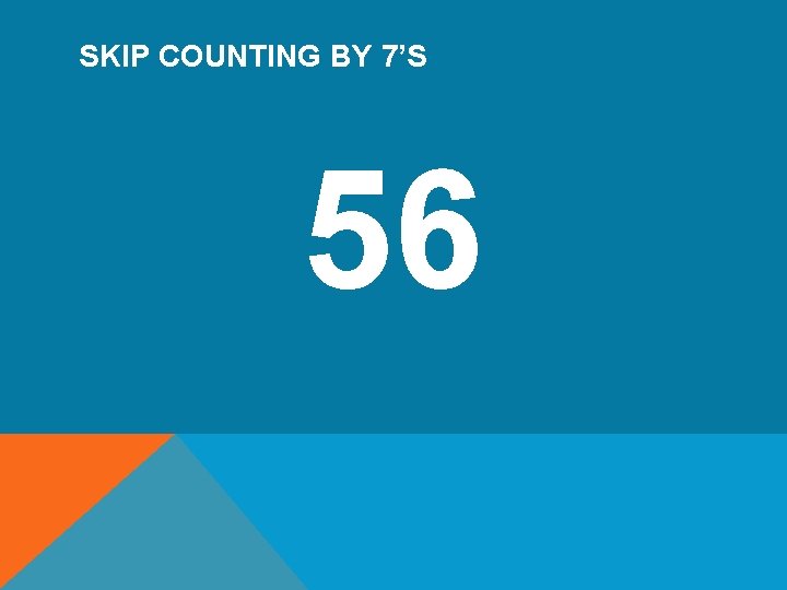 SKIP COUNTING BY 7’S 56 