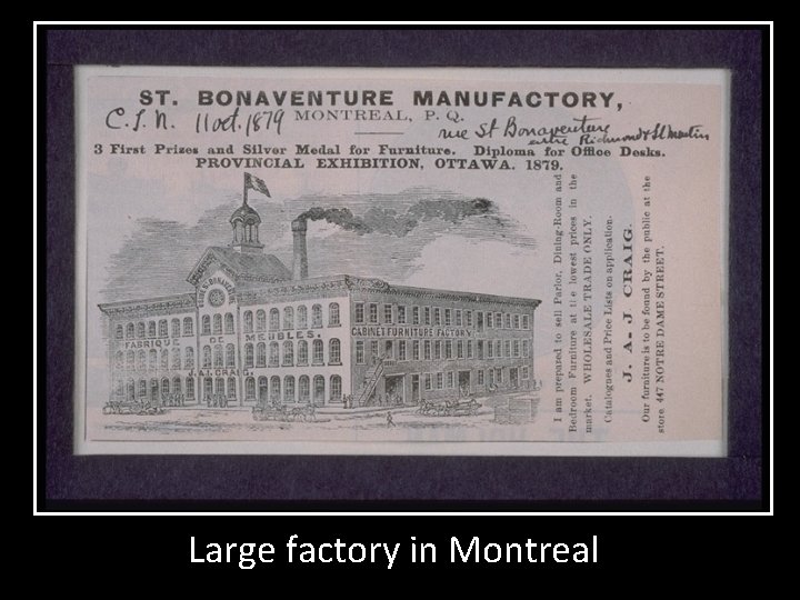 Large factory in Montreal 