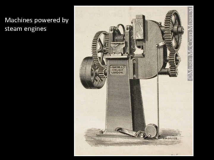 Machines powered by steam engines 