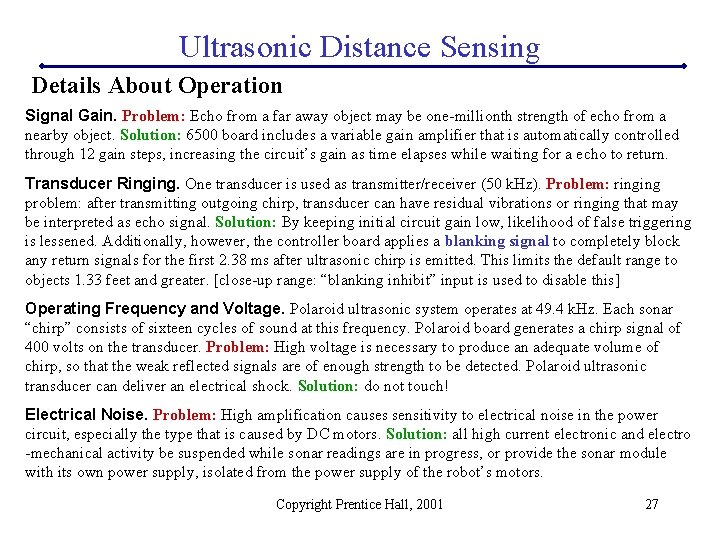 Ultrasonic Distance Sensing Details About Operation Signal Gain. Problem: Echo from a far away