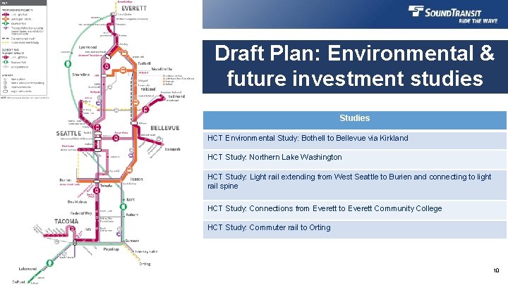 Draft Plan: Environmental & future investment studies Studies HCT Environmental Study: Bothell to Bellevue