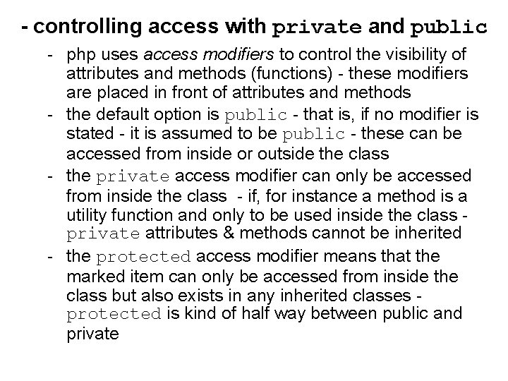 Intermediate PHP 4 ObjectOriented PHP 2 Key topics