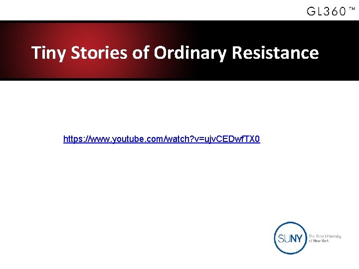 Tiny Stories of Ordinary Resistance https: //www. youtube. com/watch? v=ujv. CEDwf. TX 0 