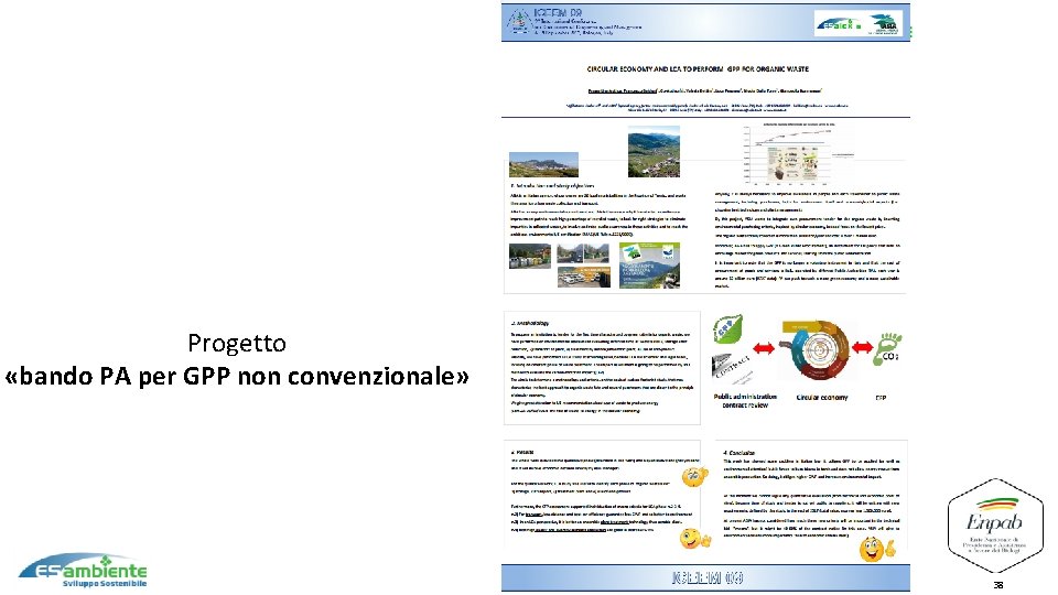 19 Progetto «bando PA per GPP non convenzionale» 38 