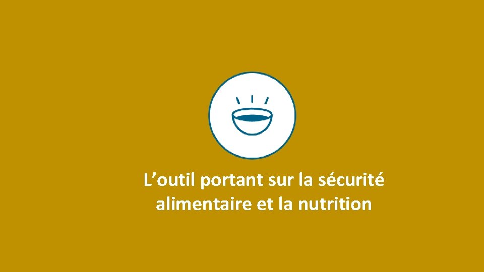 L’outil portant sur la sécurité alimentaire et la nutrition 