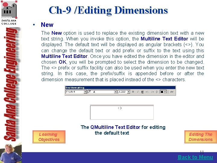 Ch-9 /Editing Dimensions • New The New option is used to replace the existing