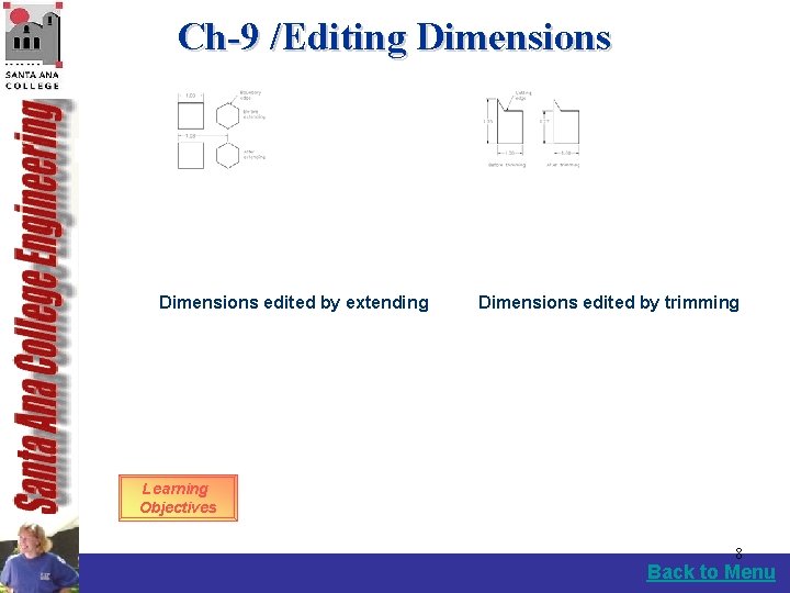 Ch-9 /Editing Dimensions edited by extending Dimensions edited by trimming Learning Objectives 8 Back