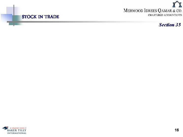 STOCK IN TRADE Section 35 16 