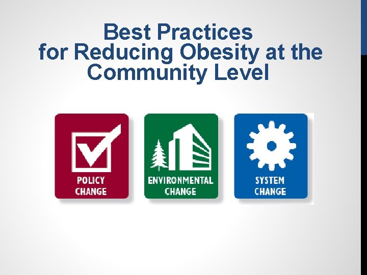 Best Practices for Reducing Obesity at the Community Level 