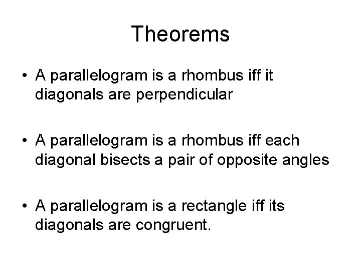 Lesson 6 4 Rhombuses Rectangles and Squares Definitions