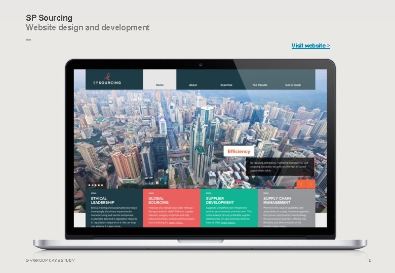 SP Sourcing Website design and development _ Visit website > © VGROUP CASE STUDY