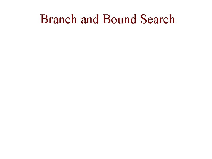 Branch and Bound Search 