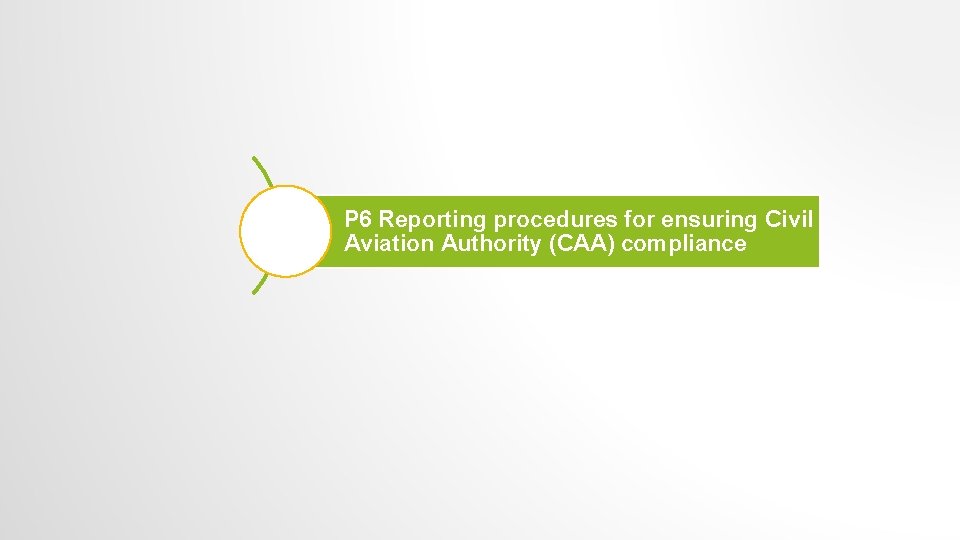 P 6 Reporting procedures for ensuring Civil Aviation Authority (CAA) compliance 